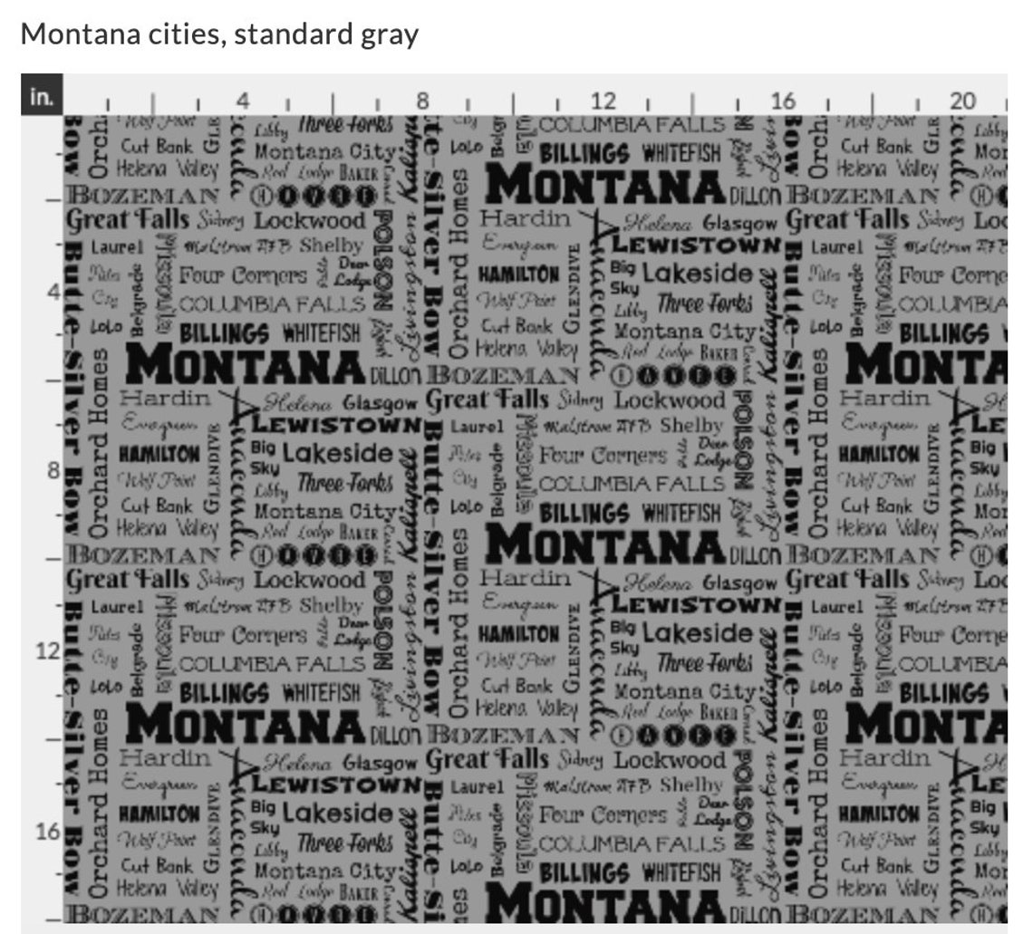 MONTANA Cities fabric yardage MT typography fabric by the Etsy