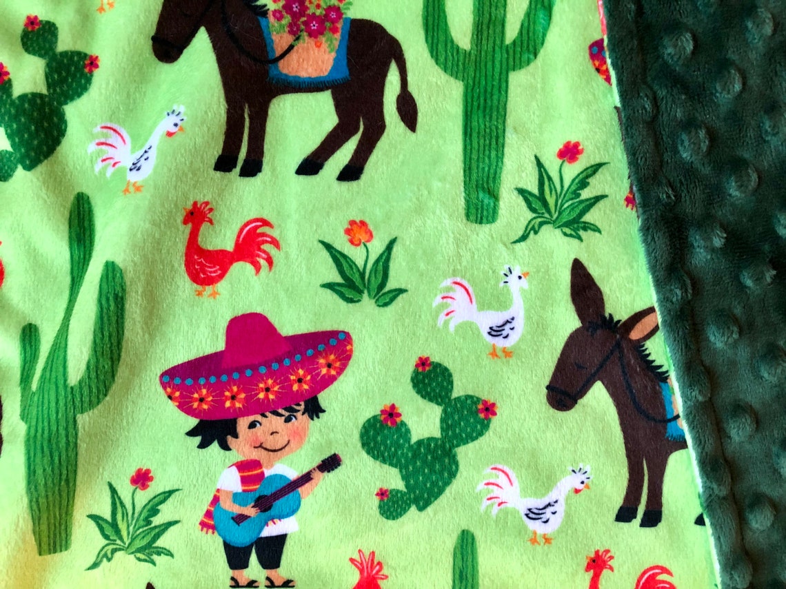 MEXICO Minky Blanket or Lovey Hispanic Mexican Baby Blanket Etsy