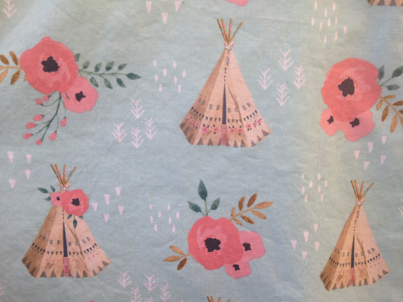 Teepee minky baby blanket girl tipi floral baby cuddle Etsy