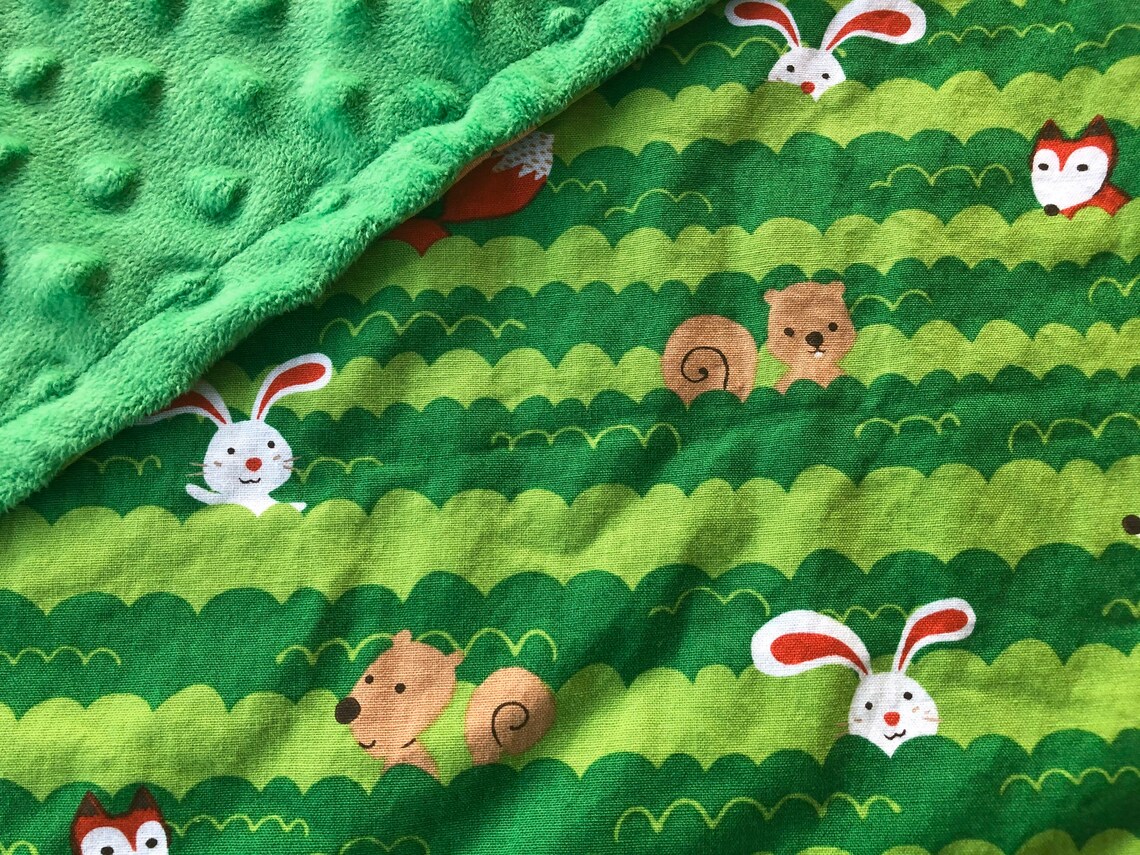 Sale FOREST animals minky blanket crib or stroller blanket Etsy