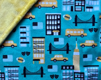 NYC Minky Lovey: Baby Security Blanket, New York City Icons
