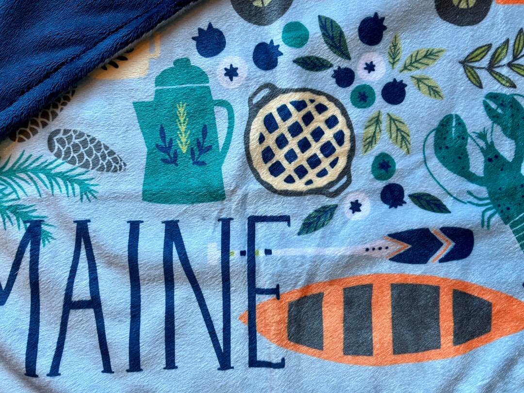 MAINE Minky Lovey. Small Security Blanket for Baby or Toddler. 17 by 26