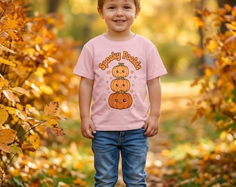 Camiseta infantil con estampado de calabaza y diseño de Halloween (unisex)