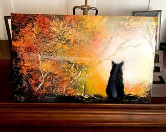 Watcher In the Blazing Woods 2: Oryginalna sztuka akrylowa w sprayu