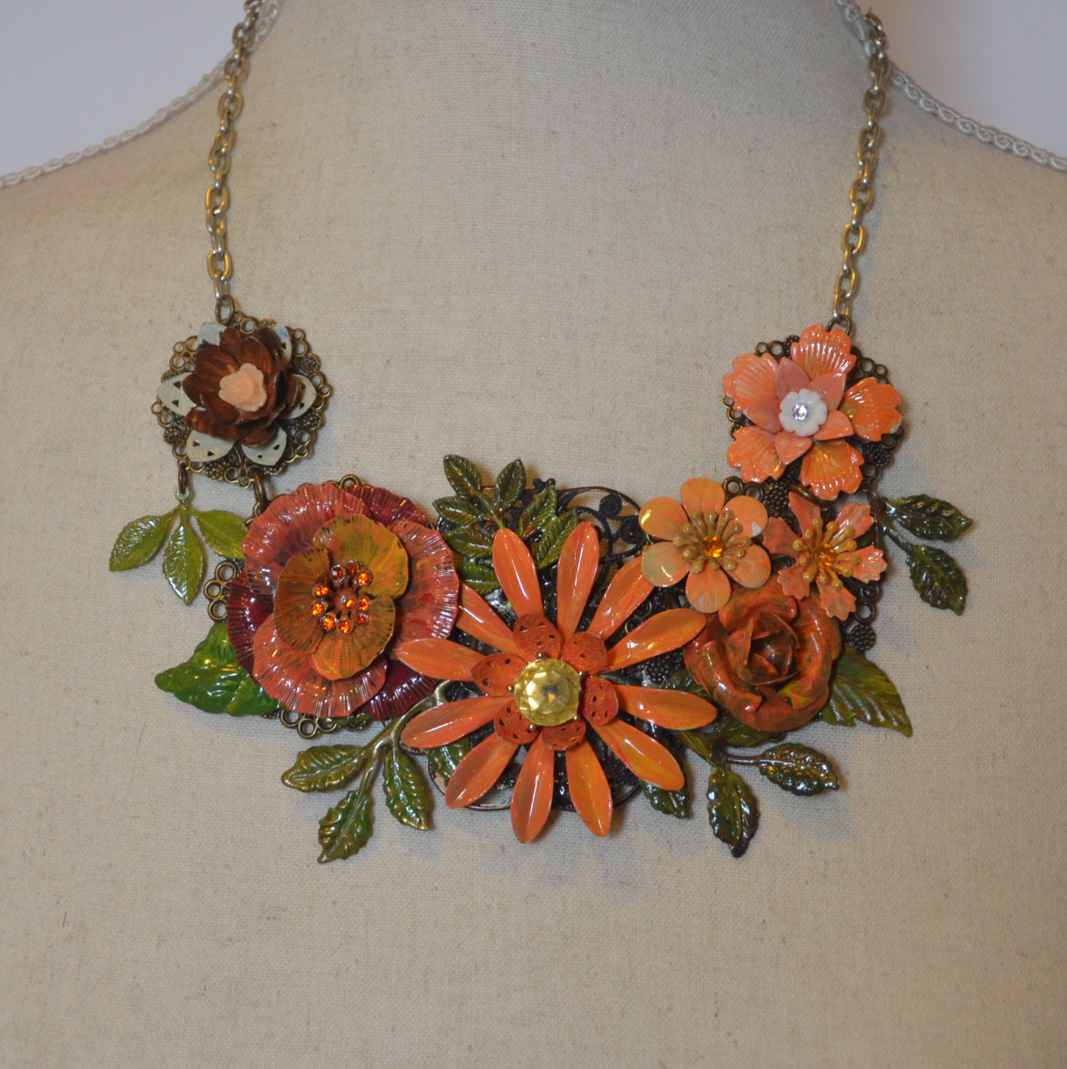 Flower Full Necklace Metal