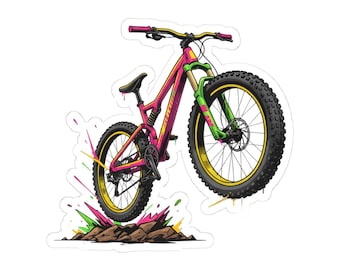 Mountain Biking Sticker, Graffiti Downhill Shredder Kiss-Cut Sticker, MTB Sticker Gift for Mountain Biker, Bike Helmet Laptop Water Bottle D