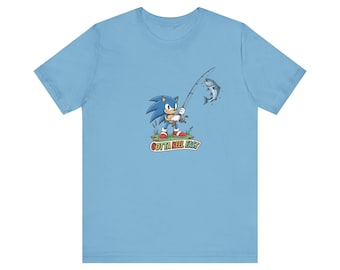 Sonic the Hedgehog Fishing Shirt - Gotta Reel Fast Funny Fishing Tee, Bella Canvas Unisex Jersey T-Shirt, Gift for Fisherman Gamer Fan