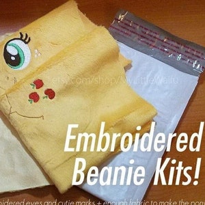 DIY Embroidered Beanie Plush Kit - Mare/Stallion Pony, Unicorn, & Pegasus - Pattern Info in Description - MLP Craft