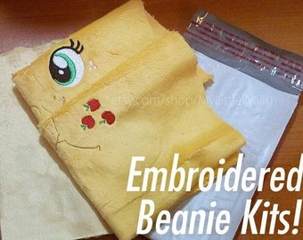 DIY Embroidered Beanie Plush Kit - Mare/Stallion Pony, Unicorn, & Pegasus - Pattern Info in Description