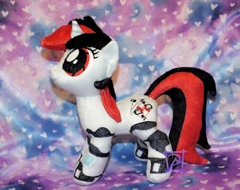 Robot Legged Blackjack Printed Plush - Made To Order- Fallout Equestria Project Horizons - MLP - Pony Stuffed Animal - Unicorn - Cute Gift