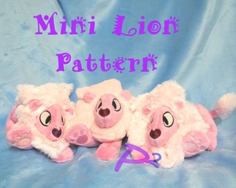 ITH Pattern for Mini Lion Plush -In The Hoop Hybrid Pattern and Printable Pattern-