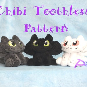 ITH Pattern for Chibi Toothless Plush -In The Hoop Pattern and Printable Pattern-