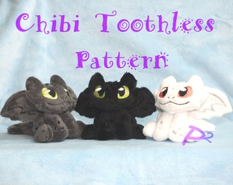 ITH Pattern for Chibi Toothless Plush -In The Hoop Pattern and Printable Pattern-