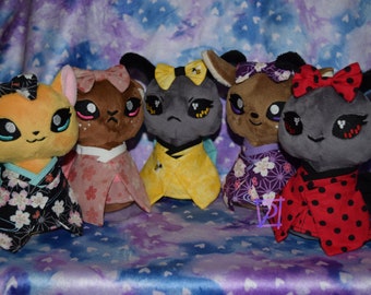 Kimono Animals - Insects - Kokeshi Style Plush Doll - Cute Gift - Spider - Cat - Deer - Bunny - Bee - Ladybug -