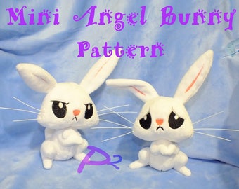 ITH Pattern for Angel Bunny Plush -In The Hoop Hybrid Pattern and Printable Pattern-