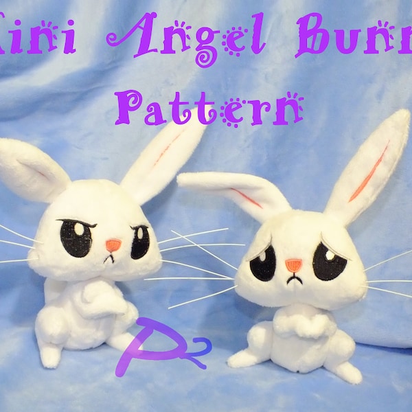 ITH Pattern for Angel Bunny Plush -In The Hoop Hybrid Pattern and Printable Pattern-