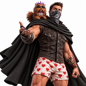 Disfraz de Carl de Dungeon Crawler con chaleco de cuero, capa de algodón desgastada, atuendo de cosplay LitRPG, estilo postapocalíptico para Halloween.