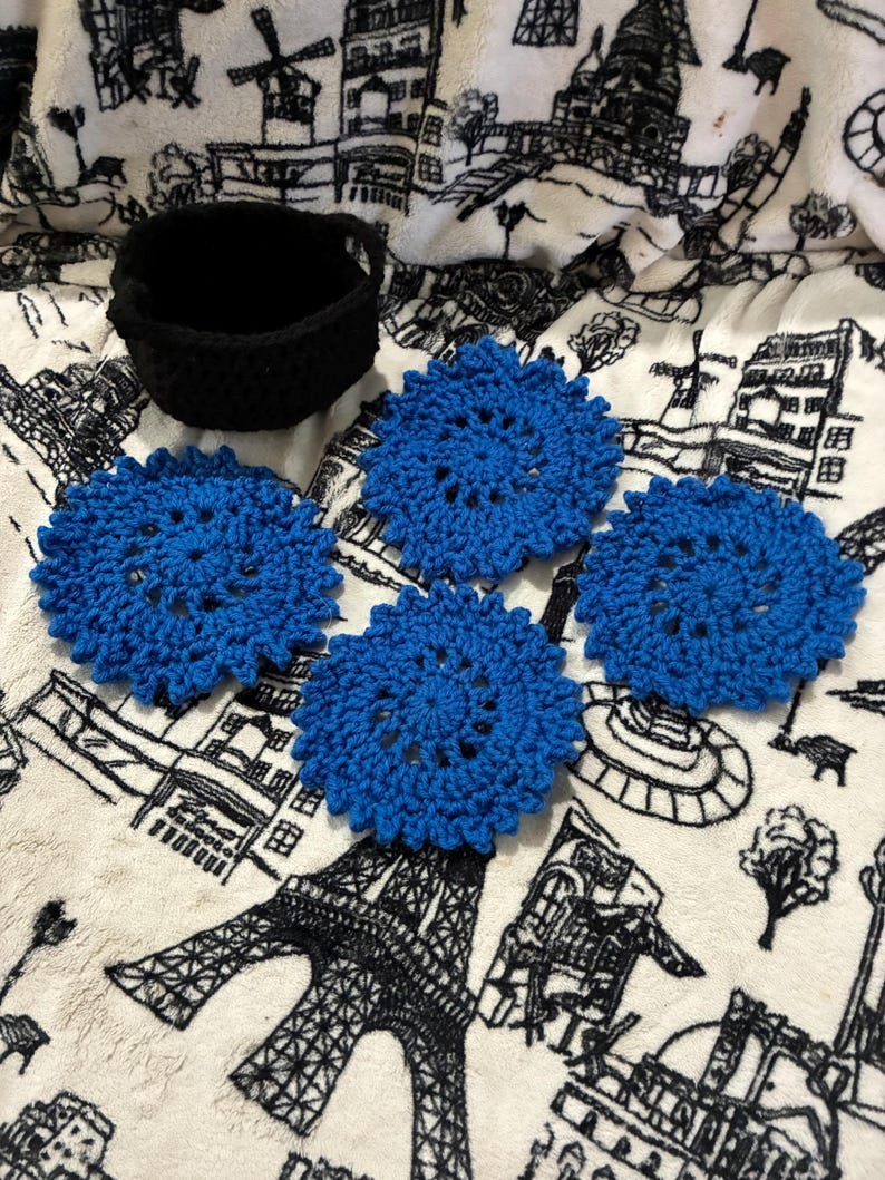 Thread Crochet Coasters Handmade Crochet Cauldron Coaster Set | Witchy Halloween Decor (4 Piece ...