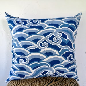Classic Blue Pillow Cover, Ultramarine Decowave Pillow Cover, Coastal 18x18 Decorative Pillow Cover,  Sarah Richardson