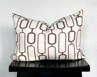Black and White Pillow Cover with Geometric Pattern 14x20, Modern Home Decor