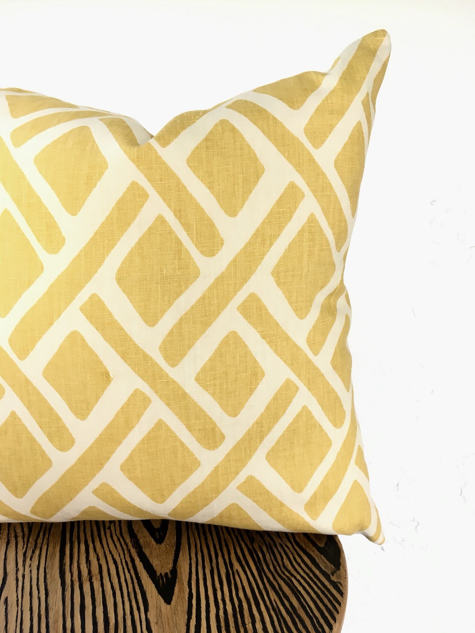 Yellow Geometric Decorative Pillow Covers, 20x20 Giant Weave Designer