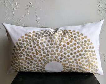 16x26 Yoga Dekorativer Outdoor Kissenbezug, Geometrischer Erdiger Kissenbezug, Moon Dots Kissenbezug, Eklektisches Dekoratives Lendenkissen