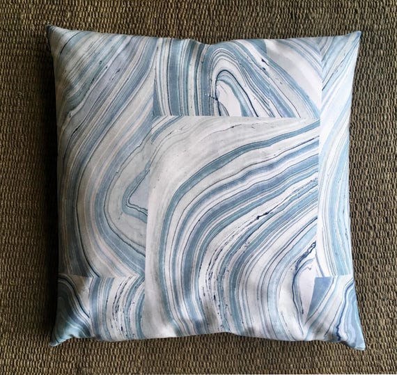 Blue Agate Pillow Cover 24x24 Floor Pillow Cover Candice Etsy