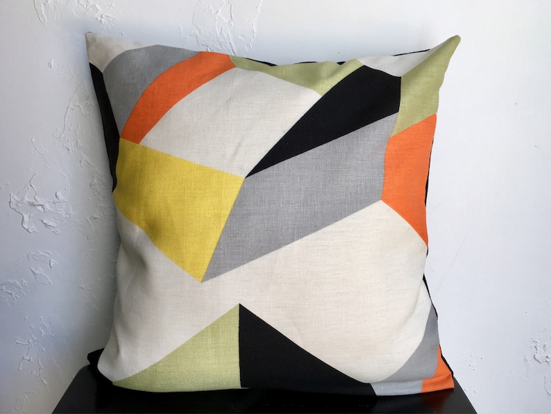 Geometric Pillow Cover, Geo Prism Modern Throw Pillow, 18x18 Decorative
