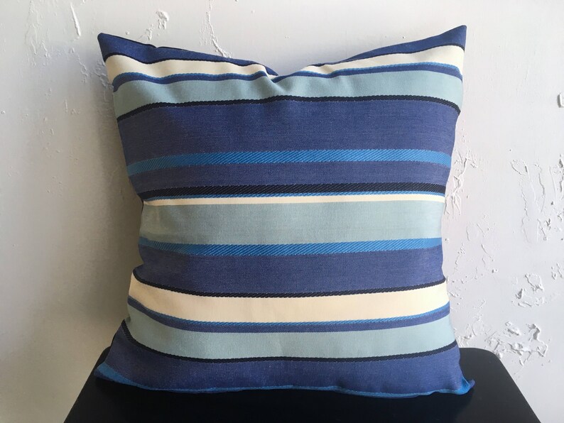 Nautical Coastal Striped Pillow//Cushion Cover 16x16/" Reversible