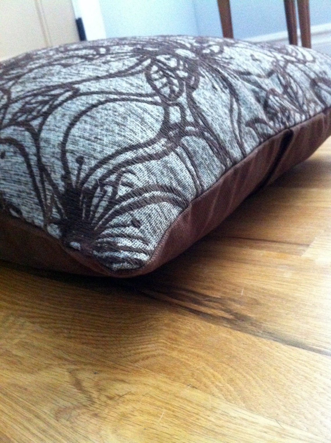 Blue Retro Floral Floor Pillow Cover Large Blue Pillow Etsy