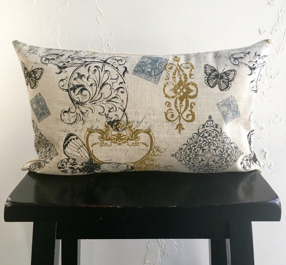 Pair Of Vintage Paris Pillow Covers Set Of 2 Butterfly Toile Etsy