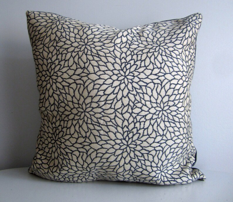 Buy Retro Floral Navy Square Pillow Cover, Retro Floral Sofa Pillow