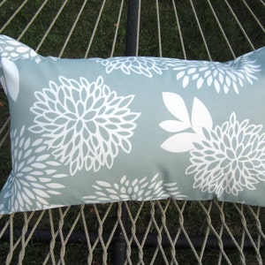 Aqua Outdoor Pillow Cover- hammock swing 14x26 Lumbar Pillow Covers- Hook Loops for Latching