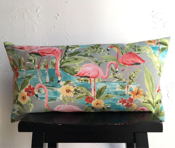 flamingo lumbar pillow