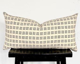 Kelly Wearstler for Lee Jofa Groundworks Paradox - Black and Alabaster, 12x24 Geometric Designer Lumbar Throw Pillow Cover