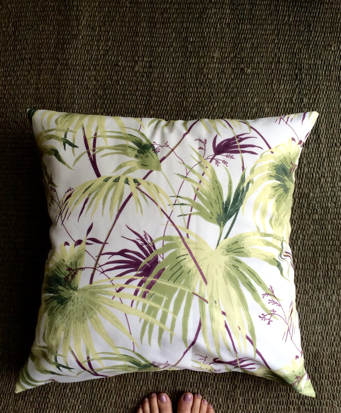 Palm Leaf Botanical Floor Pillow Cover 26x26 Tropical Floor Etsy