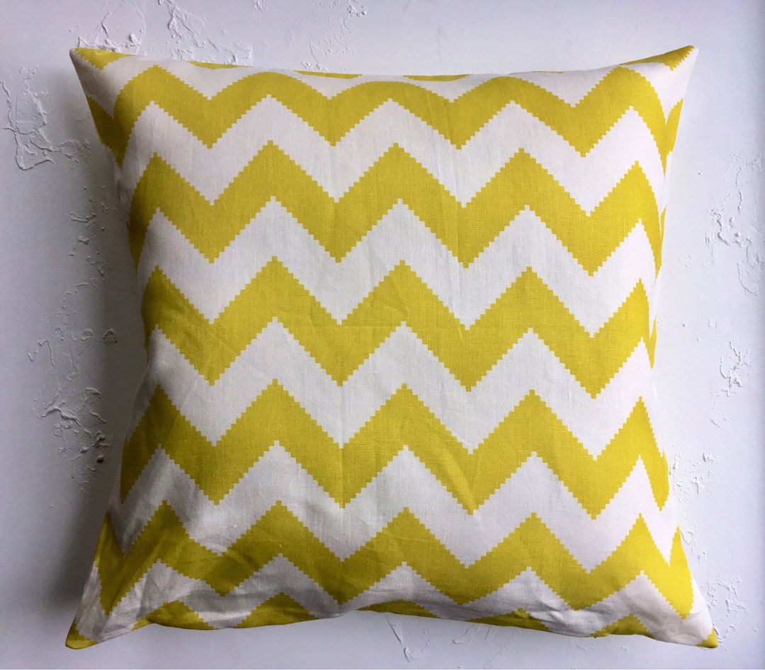 Green Chevron Pillow Covers Chartreuse Zig Zag Floor Pillow Etsy