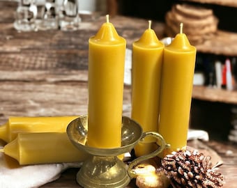 Emergency Beeswax Taper Pillar Candlestick - Candle Dripless Pure Beeswax from Beekeepers Hives