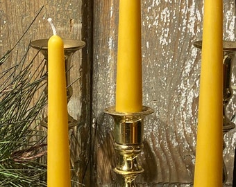 10" Beeswax Taper Candlestick - Candle Dripless Pure Beeswax from Beekeepers Hives