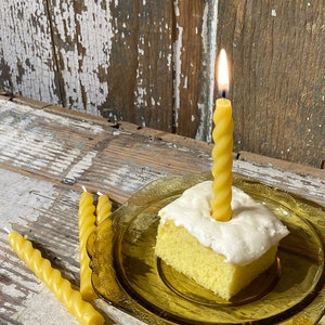 Mini Spiral  Birthday Dozen Celebration Meditation Candles Ohio Made Pure Beeswax