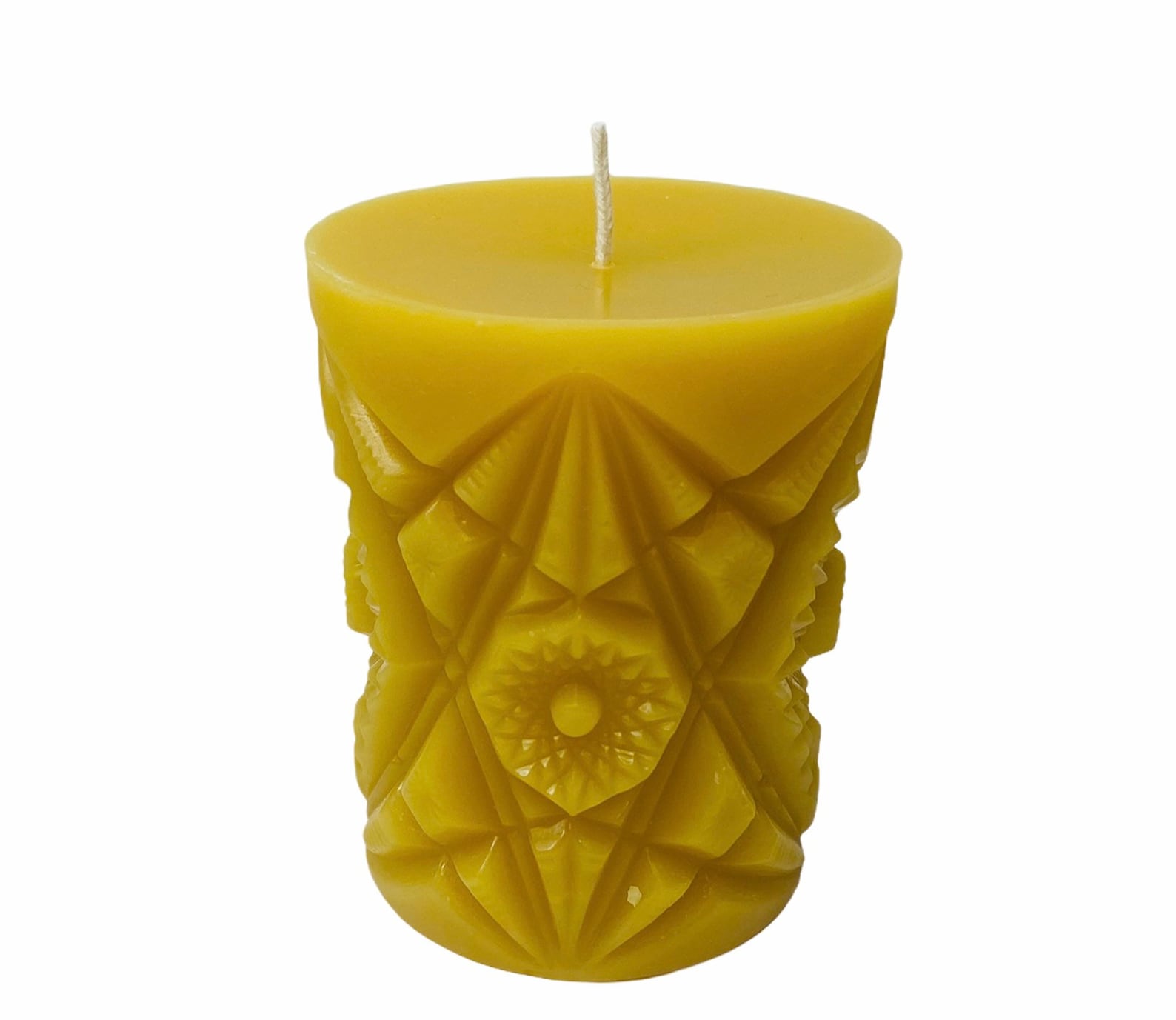 Kaleidoscope Beeswax Candle Beeswax Pillar Candle Pure Etsy