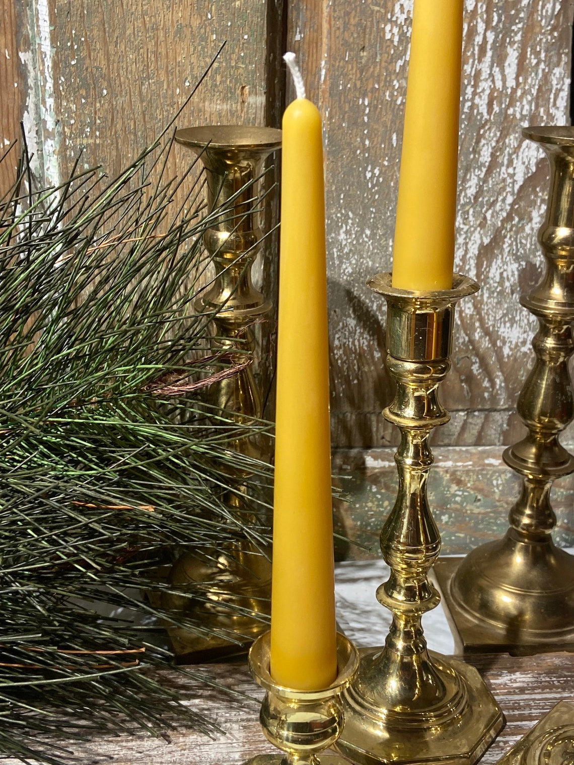 Beeswax Taper Candlestick Candle Dripless Pure Beeswax From Etsy