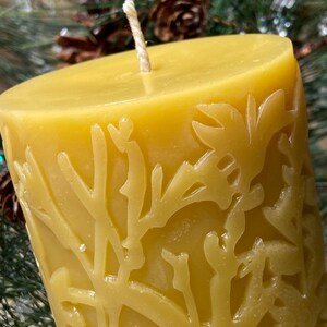 Yellow Meadows Pillar Beeswax Candle main image 0