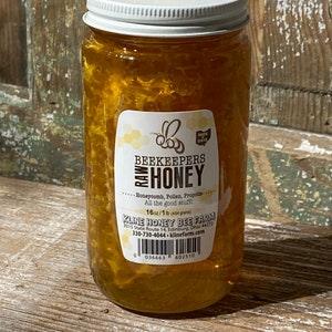 Beekeepers Honey Comb filled  1 lb. Jar