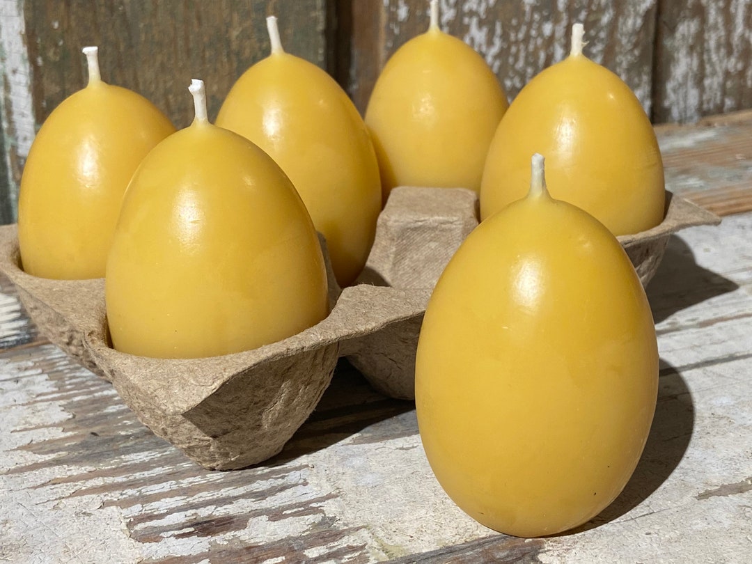 Egg Beeswax Votive X6 Candle Ohio Beekeeper Made Easter Egg Etsy