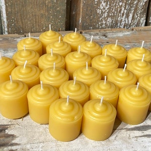 Beeswax Bulk Small Votive Candles Pure Beeswax Candles from Beekeepers Hive image 4