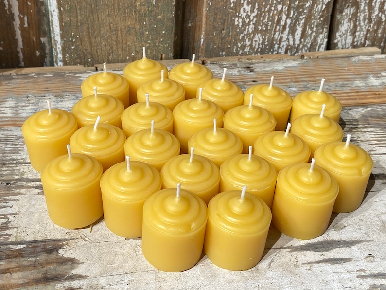 Beeswax Bulk Small Votive Candles Pure Beeswax Candles from Beekeepers Hive image 4