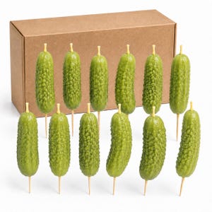 Handmade Beeswax Cake Candles with Cotton Wicks – Eco-Friendly Green Pickles Shaped Candles for Parties, Weddings, Cupcakes, Celebrations.