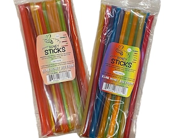 Assorted Honey Stick Flavors  - 12 Sticks of Honey
