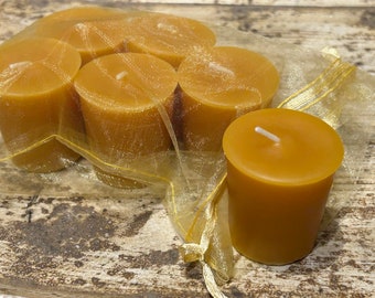 Beeswax Flat Top Votives   -  Pure Beeswax Candles directly from the Beekeeper